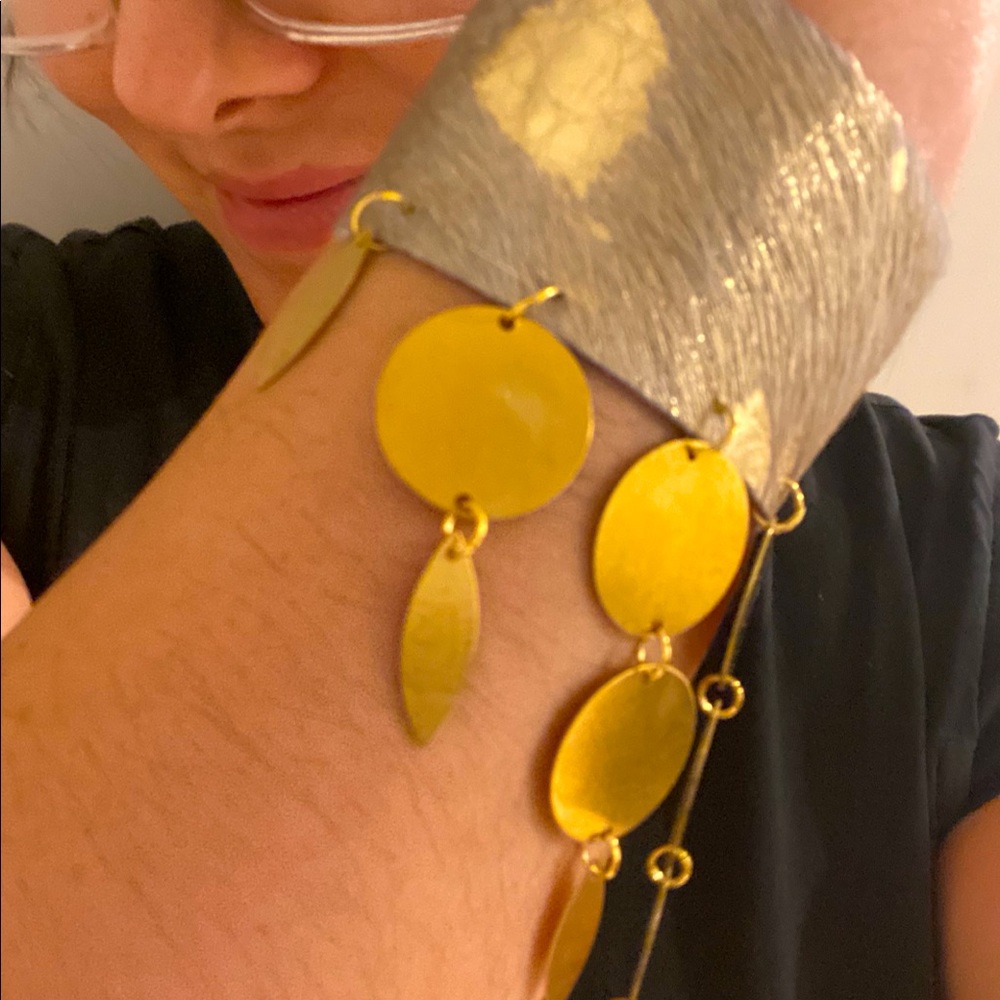 Leather and brass bracelet Design by Sogol.